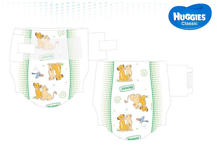 Подгузники Classic 3-6 кг (размер 2) Huggies, 18 шт