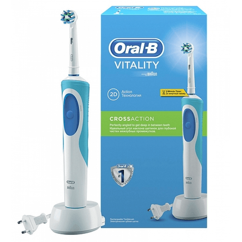 Зубная щётка электрическая Vitality Cross Action D12.513 Oral-B + Насадки для зубных щеток Oral-B Precision Clean 2 шт