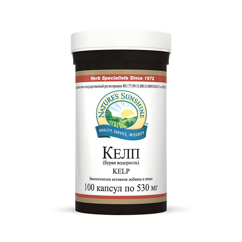 Келп, Поддержка щитовидной железы, NSP, 530 мг, 100 капсул