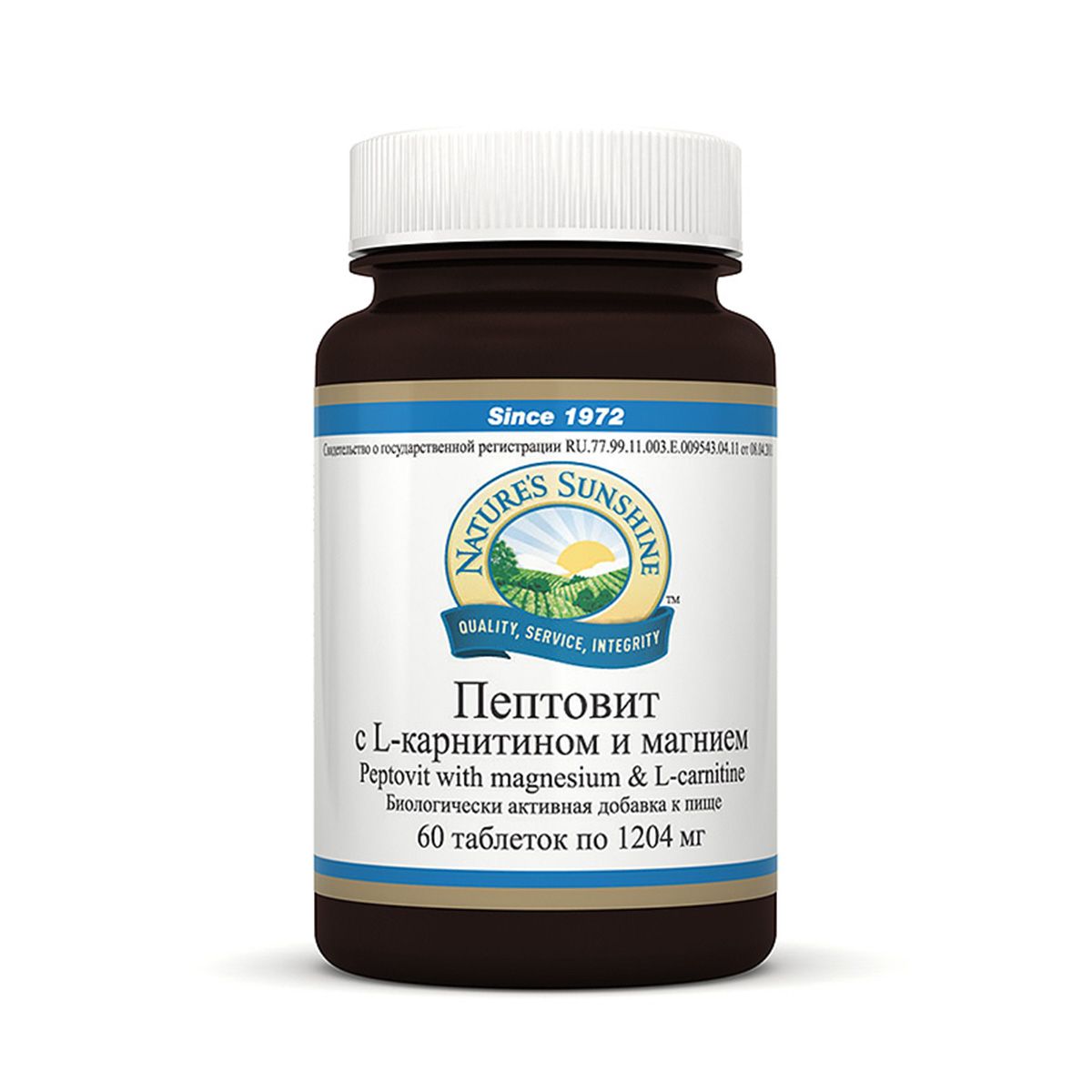 Пептовит с L-карнитином и магнием, Легкоусвояемый белок, NSP, 1204 мг, 60 таблеток