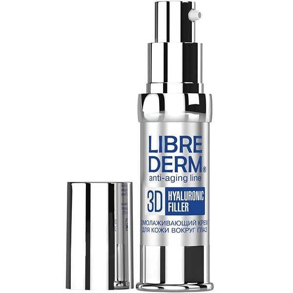 Омолаживающий крем для кожи вокруг глаз 3D Librederm Гиалуроновый филлер, 15 мл