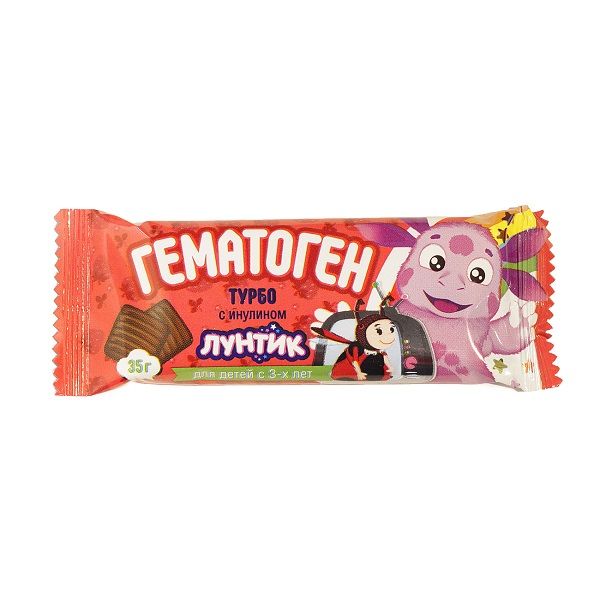 Детский гематоген турбо с инулином Лунтик, 35 г.