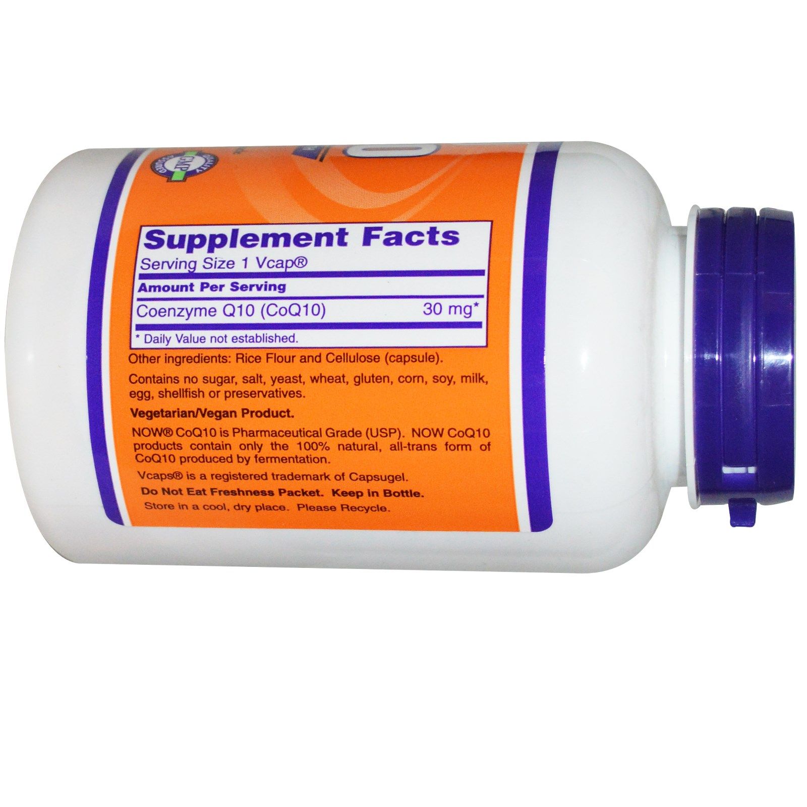 CoQ10 Нормализует работу сердечно-сосудистой  системы, улучшает функции печени  и поджелудочной  железы, Now Foods  30 мг, 60 капсул