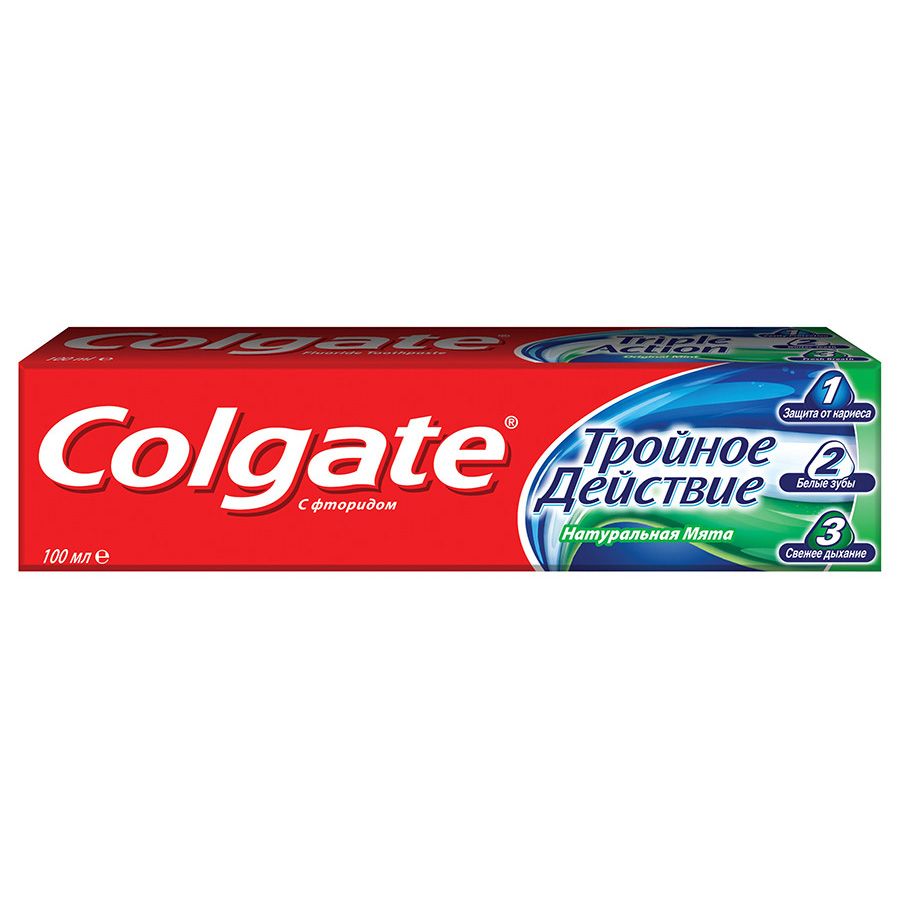 Зубная паста Тройное действие Натуральная мята Colgate, 100 мл