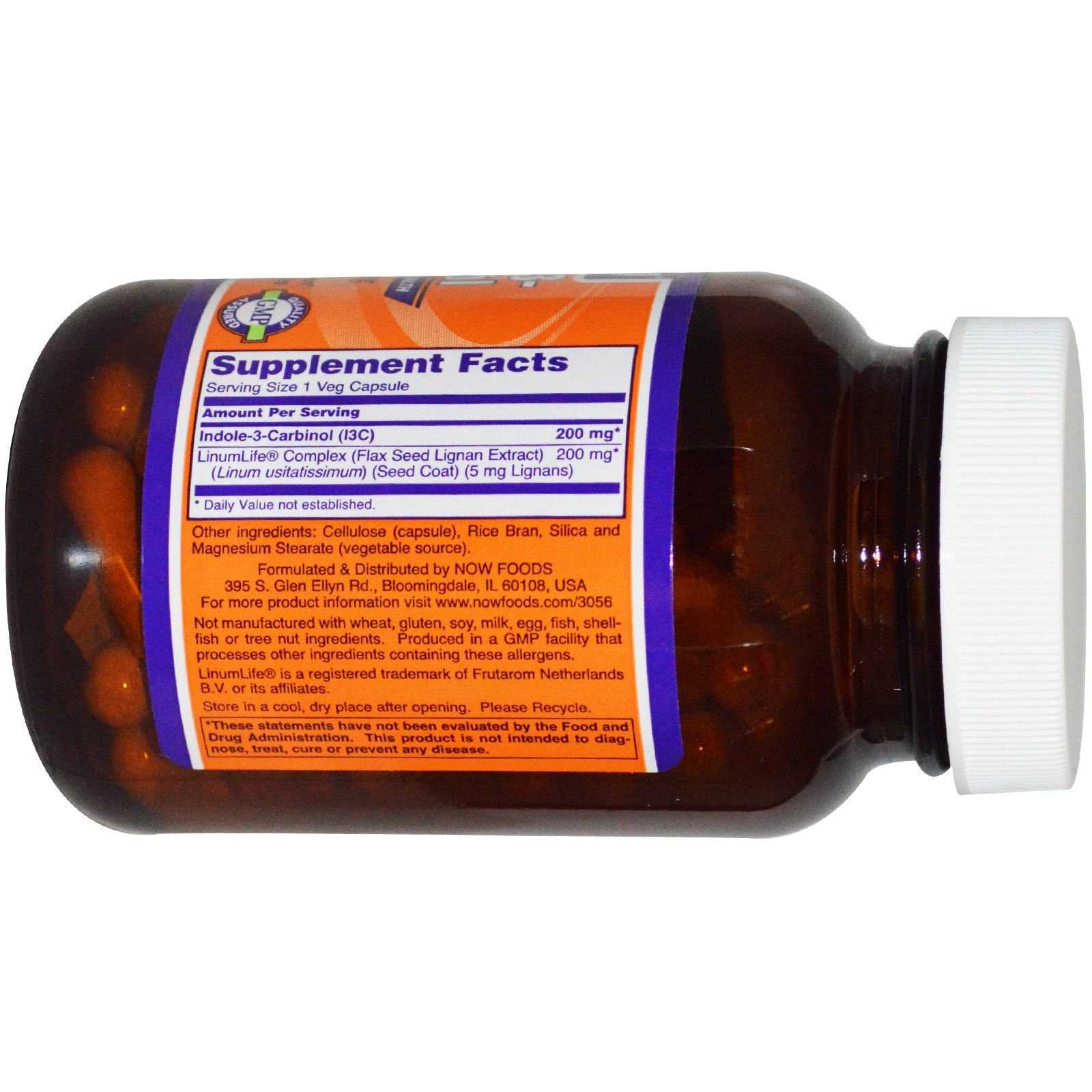 Indole-3-Carbinol, Индол-3-карбинол, Гормональный баланс, Now Foods, 200 мг, 60 капсул
