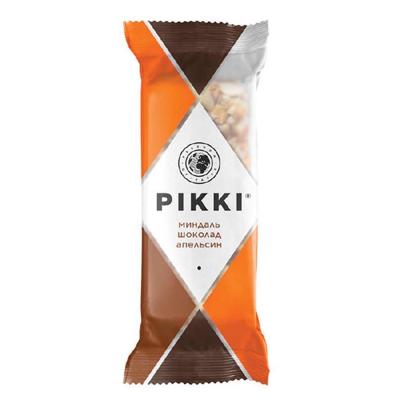 Хрустящий батончик pikki с миндалем, шоколадом, апельсином Клинские снеки, 35 г