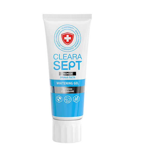 Зубная паста гелевая Whitening Gel Бережное отбеливание ClearaSept, 75 мл