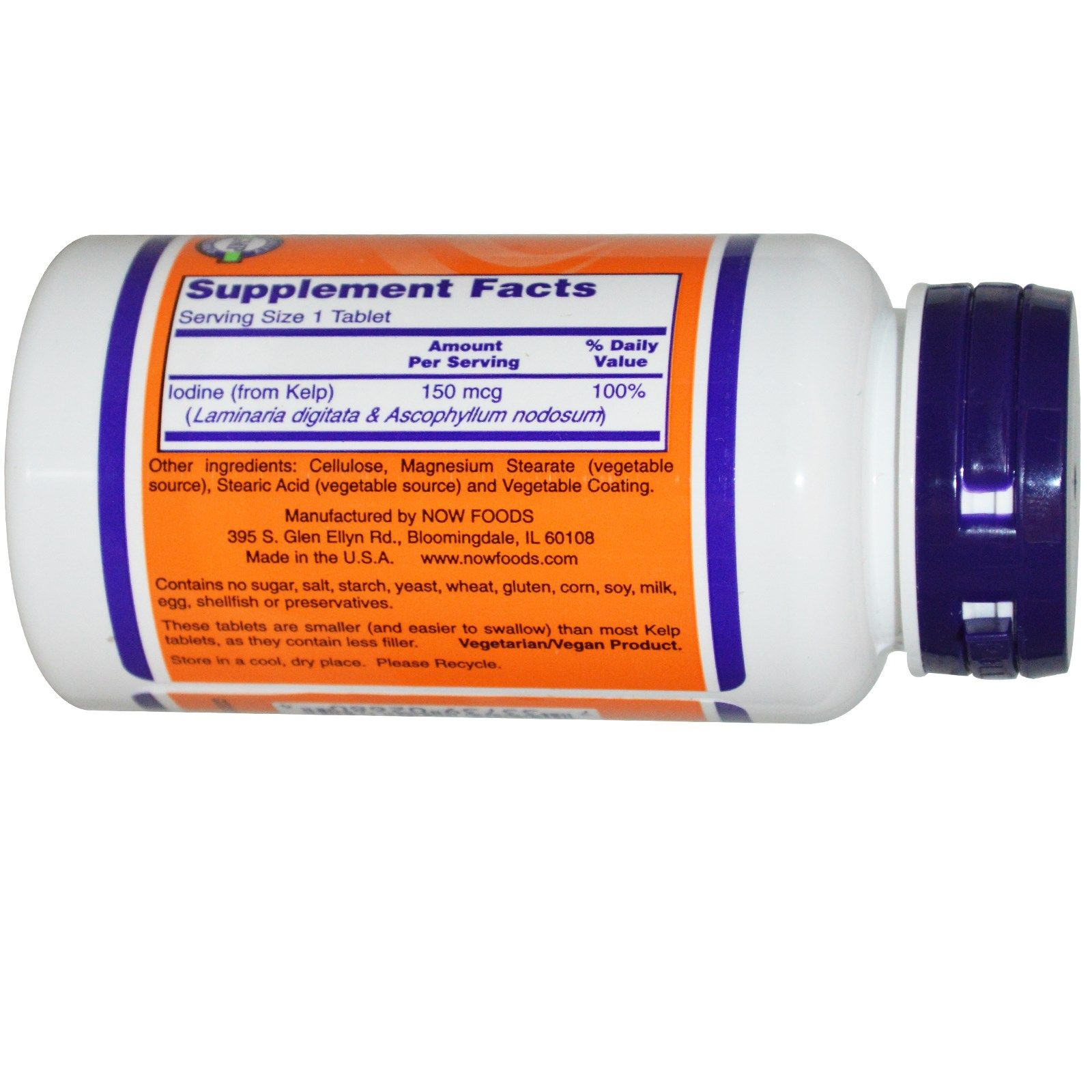 Kelp, Йод, Щитовидная железа, Now Foods, 150 мкг, 200 таблеток