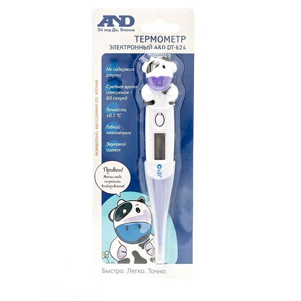 Термометр цифровой медицинский DT-624 корова A&D, 1 шт