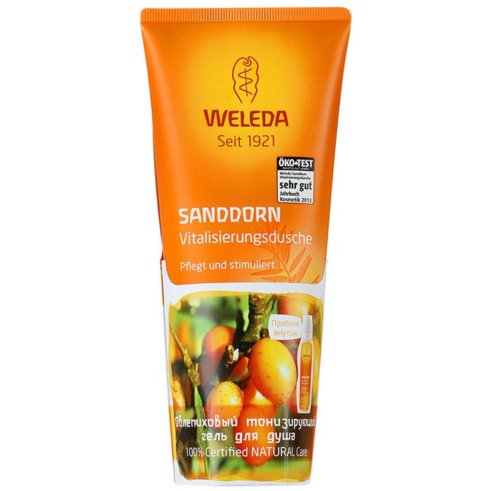 Гель для душа тонизирующий облепиховый туба Weleda, 200 мл