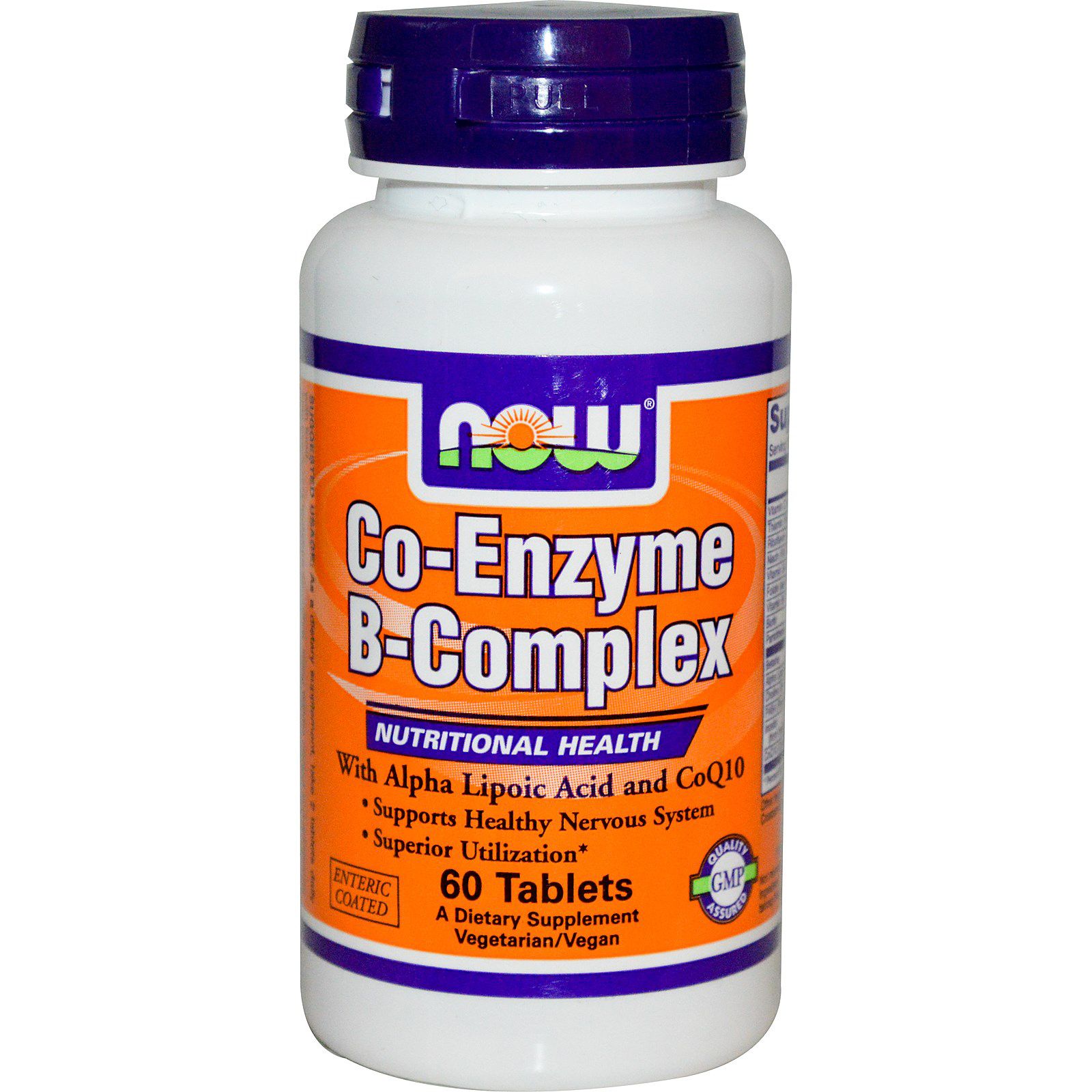 Co-Enzyme B-Complex Помощь нервной системе, повышение уровня энергии Now Foods, 60 таблеток