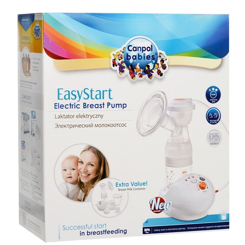 Молокоотсос электрический EasyStart с бутылочкой Canpol Babies