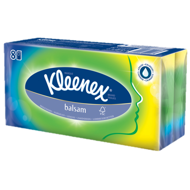 Салфетки в коробке balsam Kleenex, 80 шт