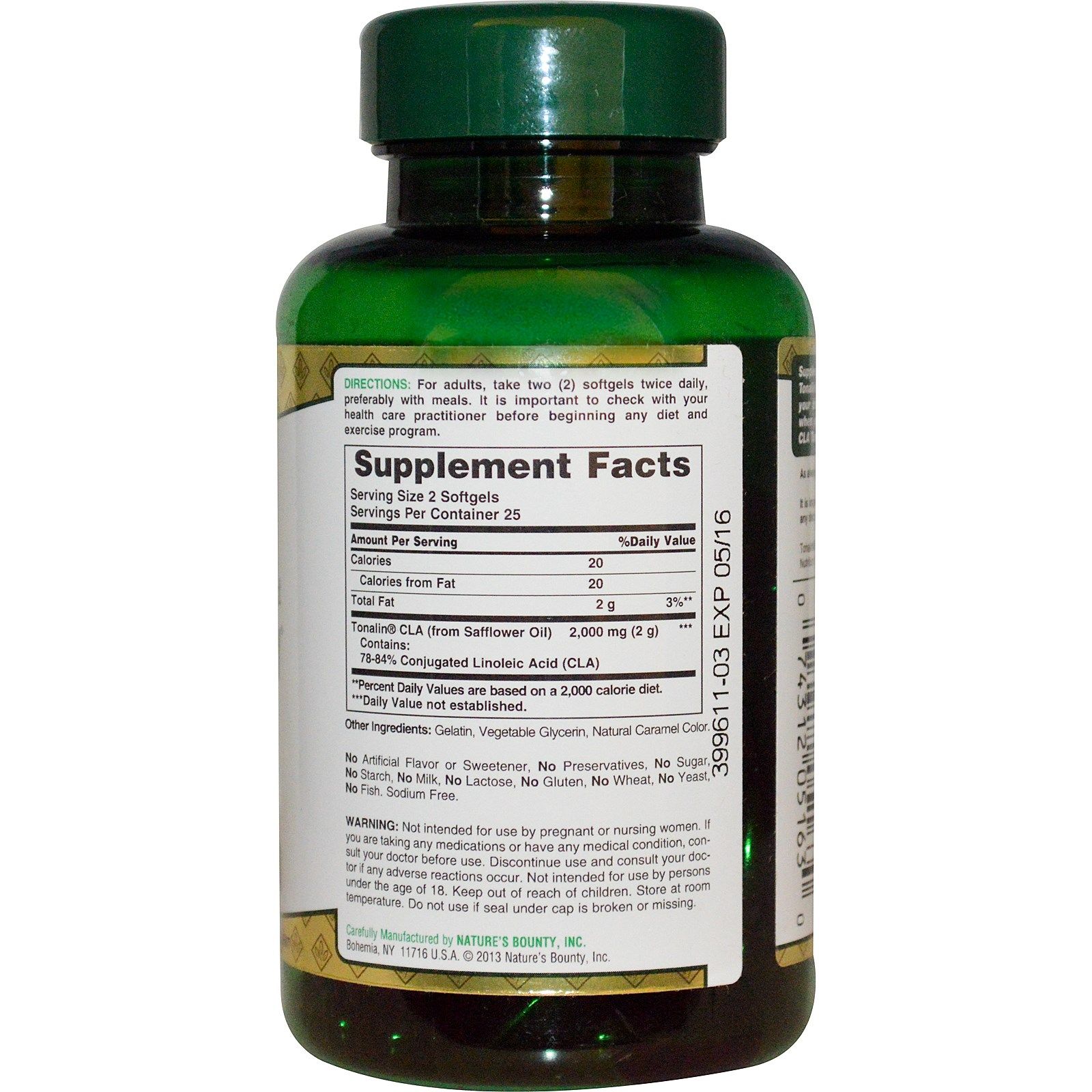 КЛК  Контроль веса  Nature's Bounty  1000 мг, 50 капсул