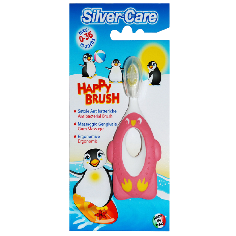 Зубная щетка для детей Happy Brush серебряная защита Silver Care от 6 до 36 мес, 1 шт