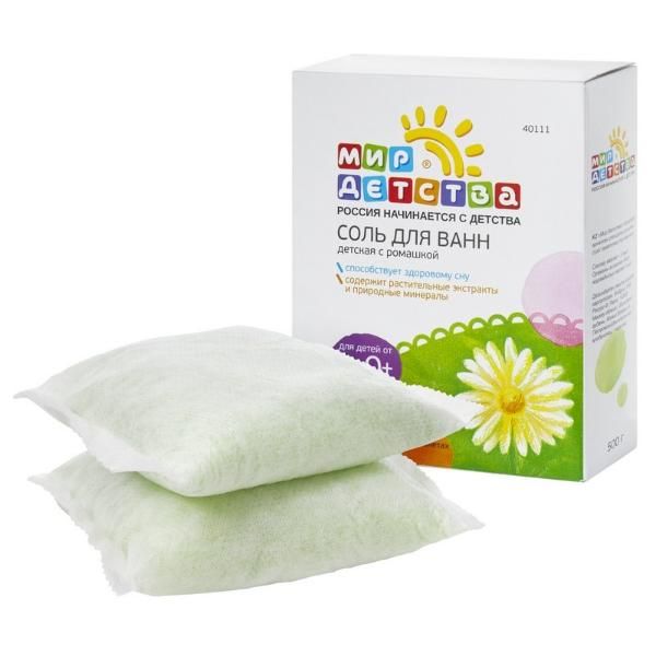 Соль для ванн детская с ромашкой Мир Детства, 500 гр