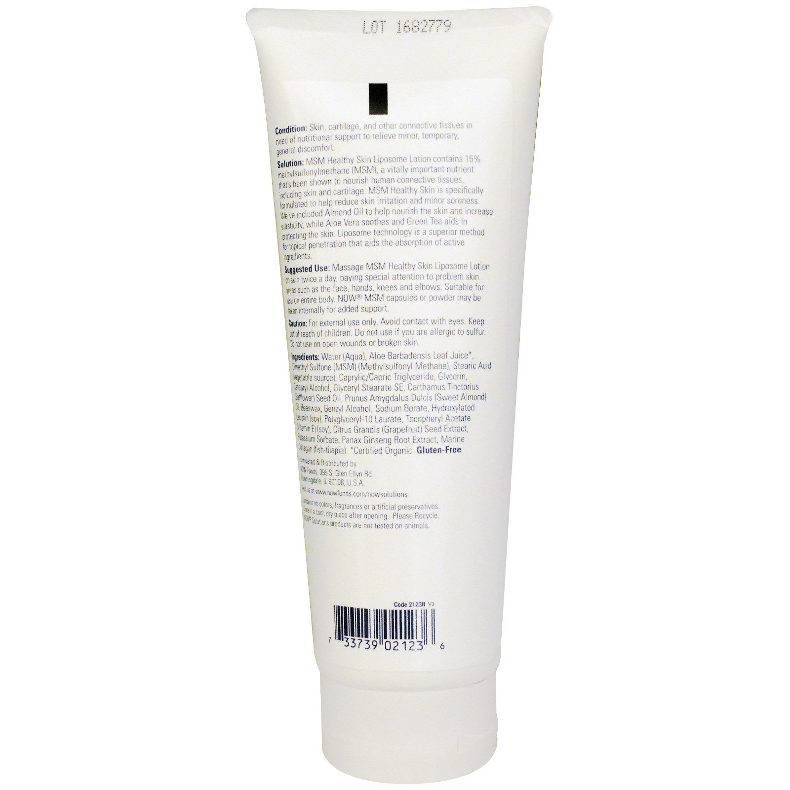 MSM Liposome Lotion, Cуставный хрящ, Now Foods, 237 мл