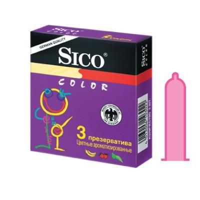 Презервативы color цветные ароматизированные Sico, 3 шт
