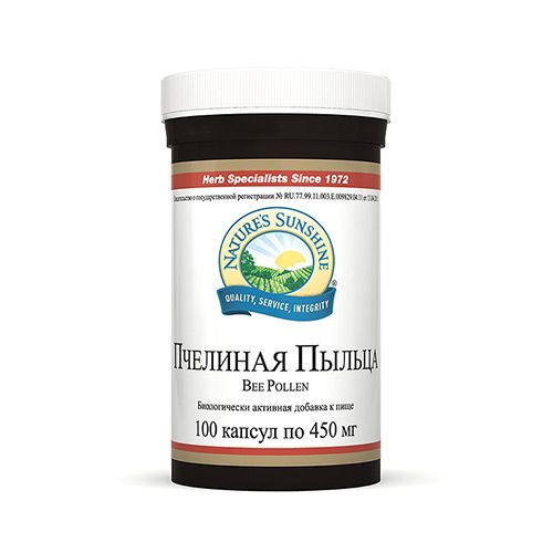 Пчелиная Пыльца, Выносливость и иммунная поддержка, NSP, 450 мг, 100 капсул