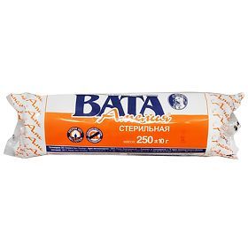 Вата хирургическая стерильная хлопковая Amelia, 250 г