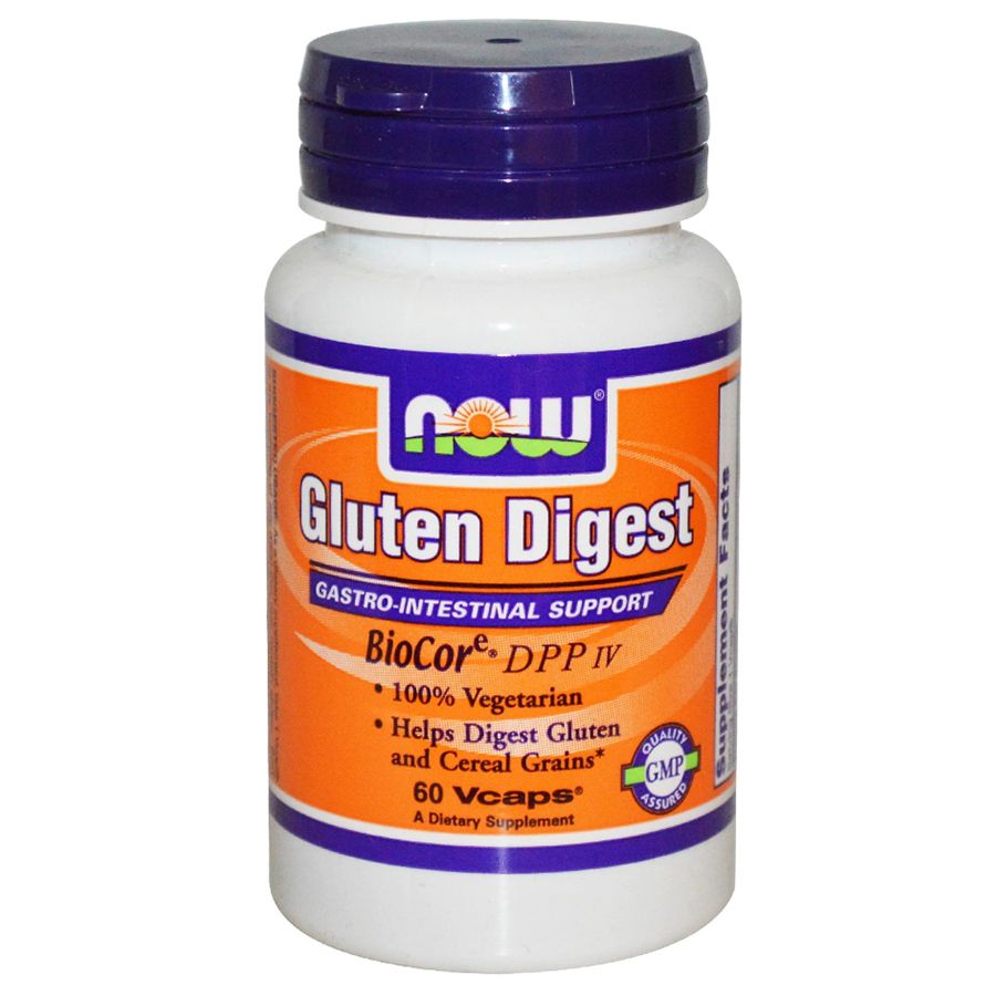 Gluten digest нормализация процесса пищеварения Now Foods, 60 вегетарианских капсул