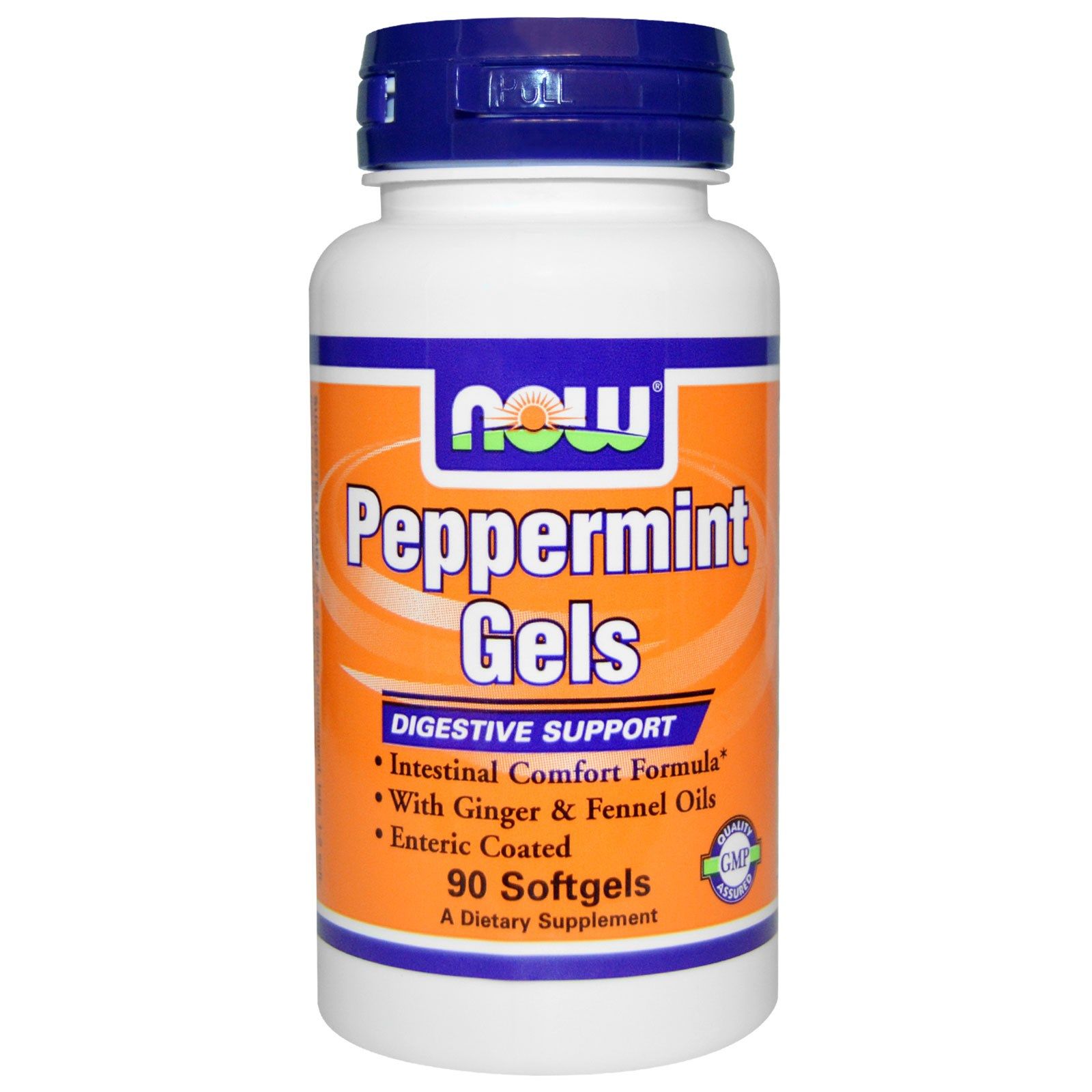 Peppermint, Мята перечная, Сердечнососудистые заболевания, Now Foods, 90 капсул