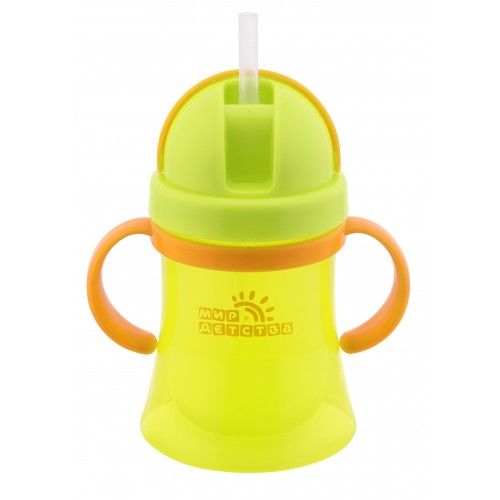 Поильник с соломинкой и ручками Мир Детства, 180 мл