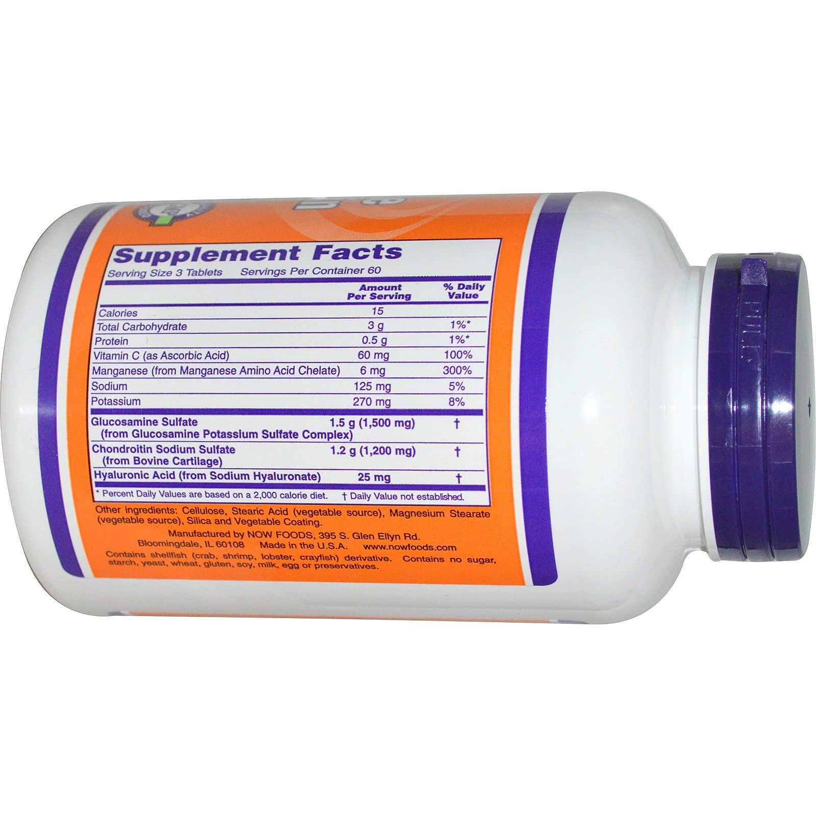 Glucosamin & Chondroitin  Укрепление костей и суставов  Now Foods  120 капсул
