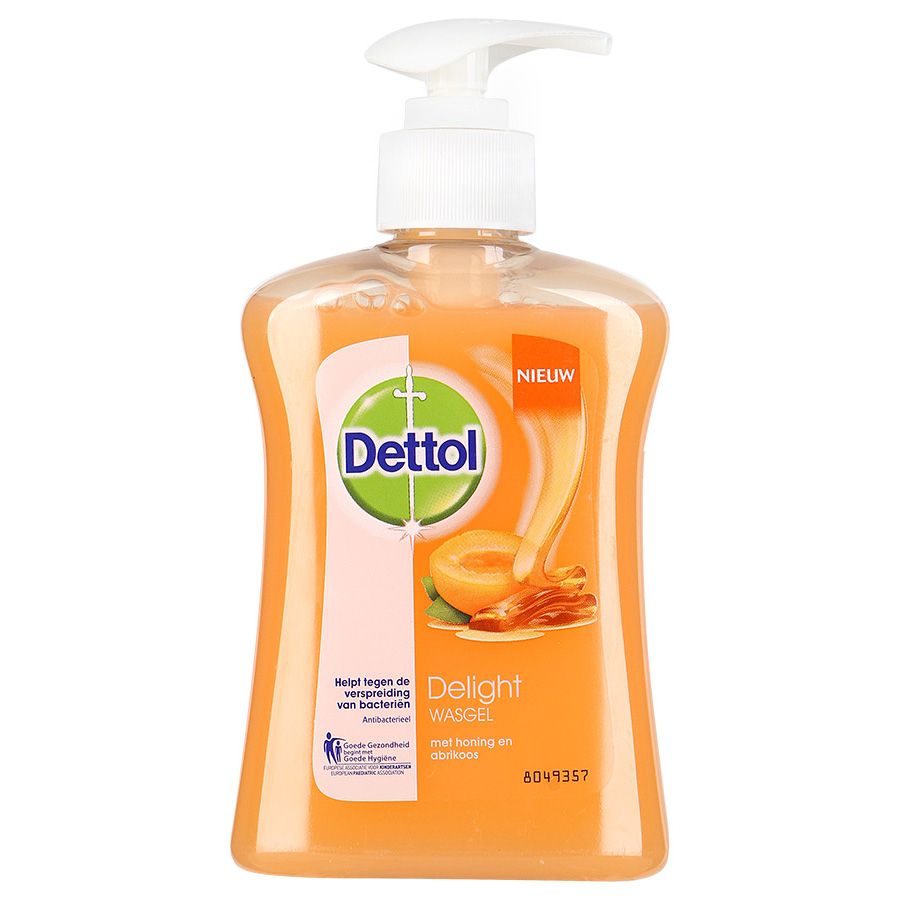Жидкое антибактериальное мыло для рук Наслаждение с медом и экстрактом абрикоса Dettol, 250 мл