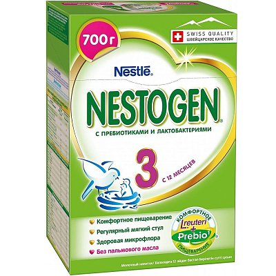 Сухая молочная смесь Nestogen 3 с пребиотиками и лактобактериями, 700 г