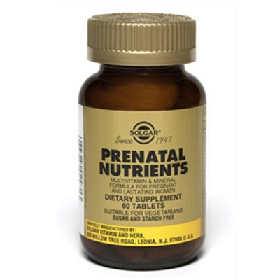 Солгар - Пренатабс  Натуральные мультивитамины для беременных и кормящих женщин Solgar, 60 таблеток