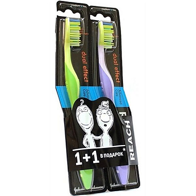Зубная щетка Reach Dualeffect жесткая promo 2 по цене 1