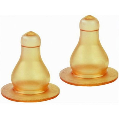 Соска латексная большого размера с Х-образным отверстие Курносики, 2 шт