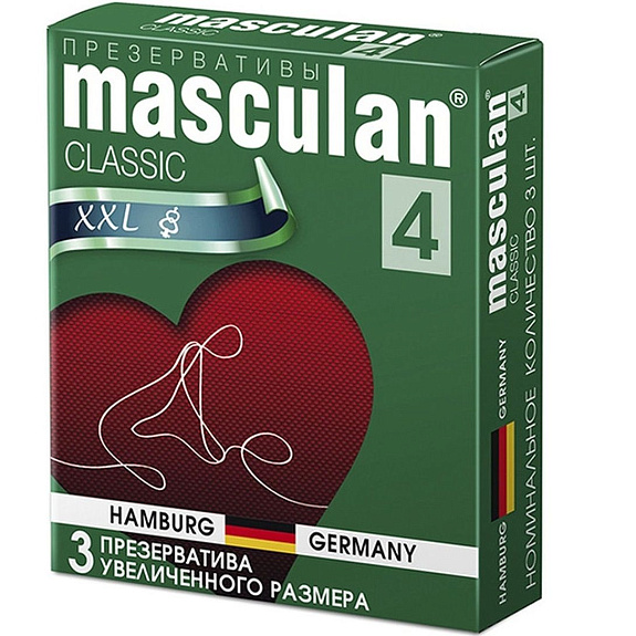 Презервативы Masculan 4 Classic XXL Увеличенного размера, 3 шт
