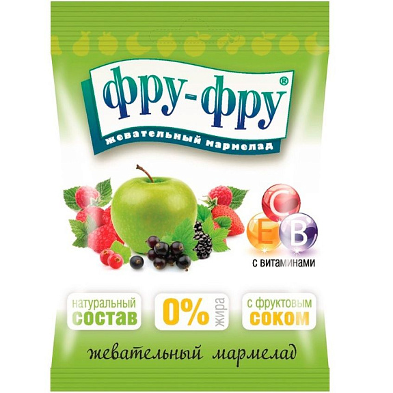 Жевательный мармелад Фру-Фру фрукты и ягоды, 30 г