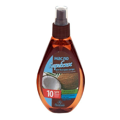 Масло спрей для быстрого загара карибское SPF 10 водостойкое формула 252 Floresa, 160 мл