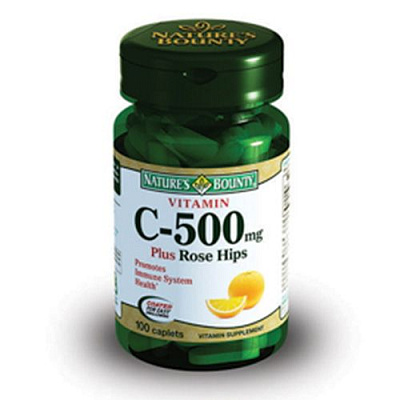 Витамин С и Шиповник, Профилактика простудных заболеваний, Nature's Bounty, 500 мг, 100 таблеток
