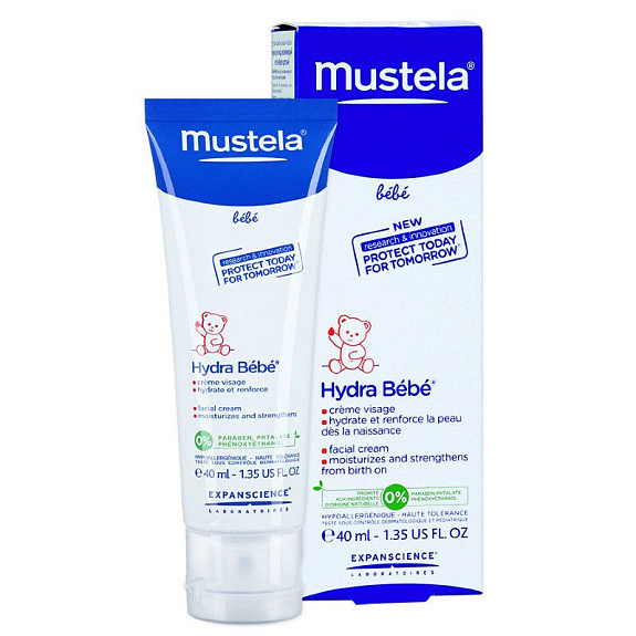 Крем детский для лица увлажняющий Mustela, 40 мл