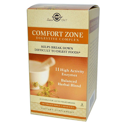 Солгар комфорт зон для комфортного пищеварения comfort zone Solgar, 90 капсул