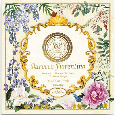 Набор кускового мыла Fiori Dea лаванда-миндаль-вербена, 6 шт х 200 г