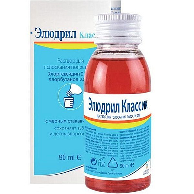 Раствор для полоскания полости рта Элюдрил Классик, 90 мл