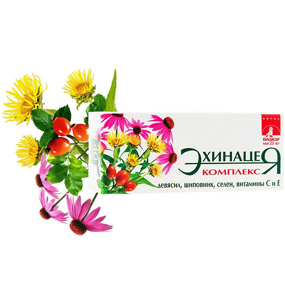 Эхинацея комплекс для иммунитета Биокор 260 мг, 40 драже
