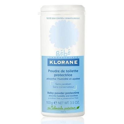 Защитная туалетная присыпка с экстрактом календулы Klorane, 100 г