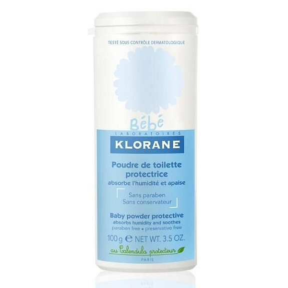 Защитная туалетная присыпка с экстрактом календулы Klorane, 100 г