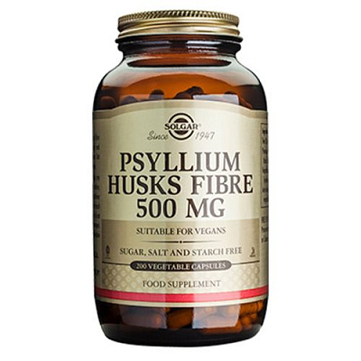 Псиллиум, пищевые волокна, Создаёт ощущение сытости, 500 мг, 200 капсул