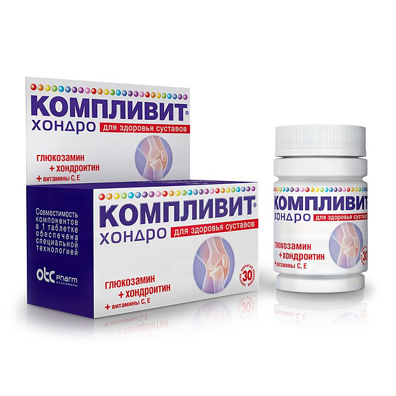 Компливит® Хондро, Для здорового состояния суставных хрящей, Компливит, 735 мг, 30 таблеток