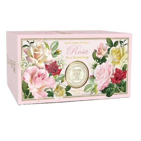 Мыло кусковое парфюмированное Fiori Dea Роза 125 г, 2 шт