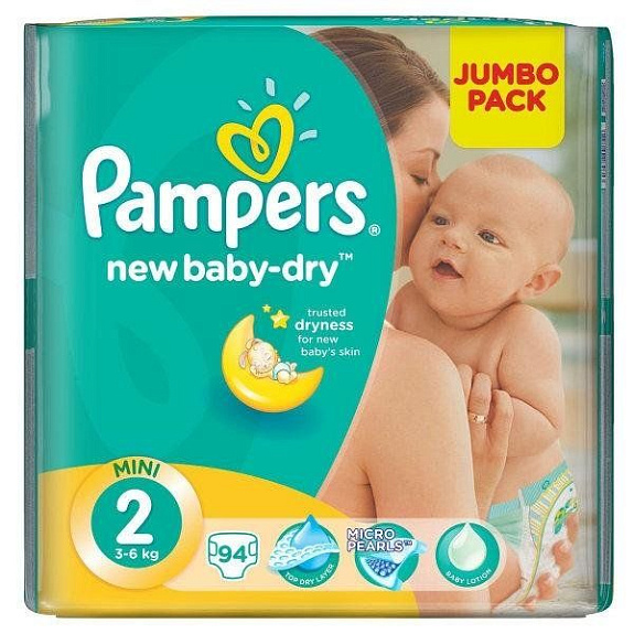 Подгузники для детей New Baby-Dry Mini Pampers 3-6 кг, 94 шт