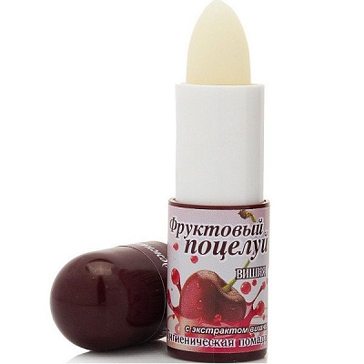 Гигиеническая помада для губ Фруктовый поцелуй со вкусом вишни, 3,5 г