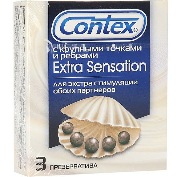 Презервативы Extra Sensation с крупными точками и ребрами Contex, 3 шт